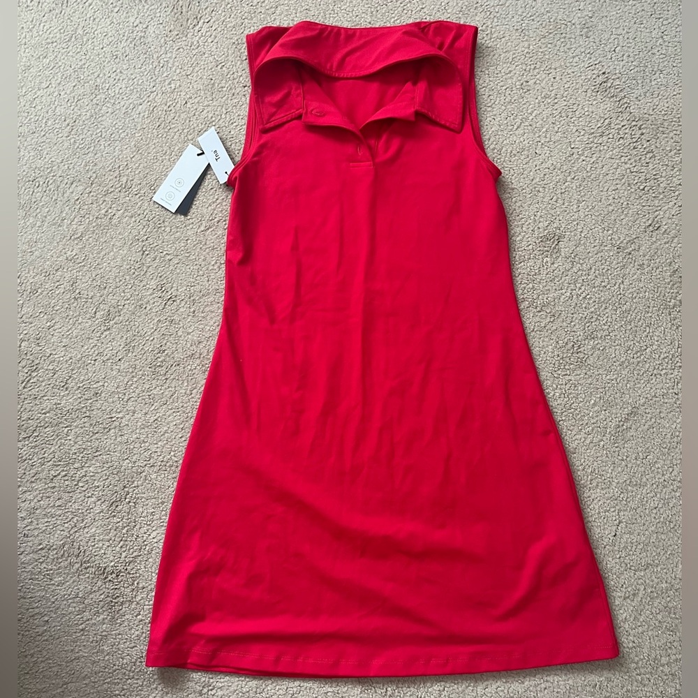 TnAction Sleeveless Red Polo Dress